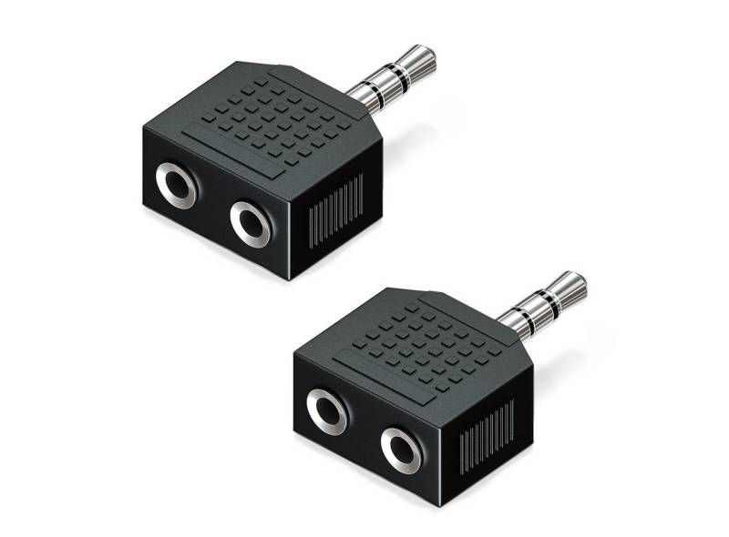 deleyCON deleyCON 2x 3,5mm Klinke Audio Adapter 3,5mm Klinke Stecker zu 2x Notebook-Adapter von deleyCON