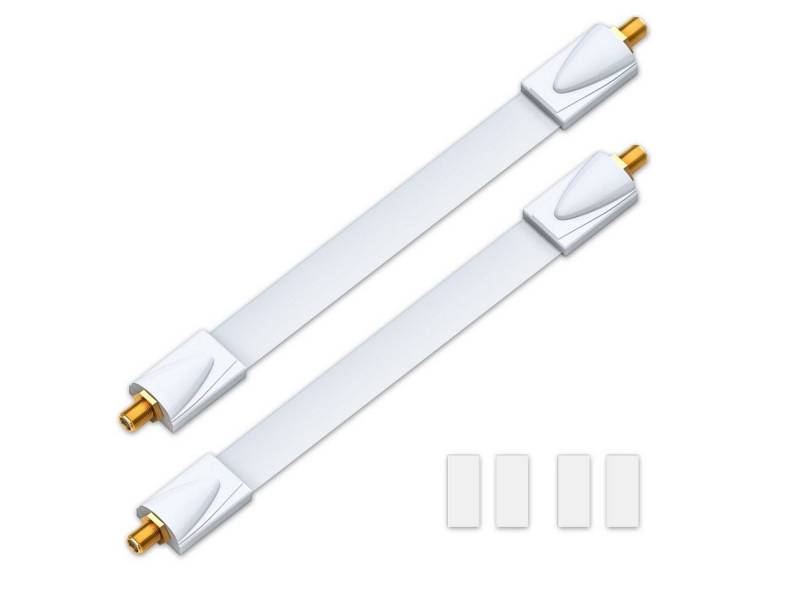 deleyCON deleyCON 2x Fensterdurchführungen SAT Kabel 17cm flexibel / 26cm SAT-Kabel von deleyCON