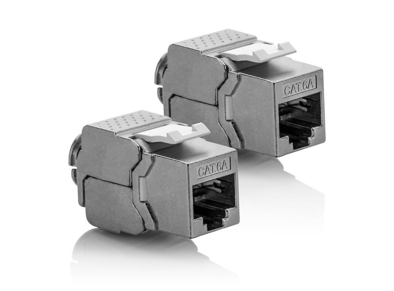 deleyCON deleyCON 2x Keystone Modul CAT 6a Jack / vollgeschirmt STP / Netzwerk-Adapter von deleyCON