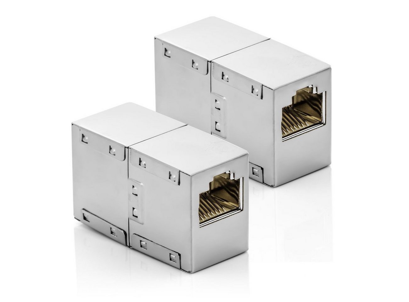 deleyCON deleyCON 2x RJ45 Netzwerkkabel Kupplung Patchkabel Verbinder Modular Netzwerk-Adapter von deleyCON