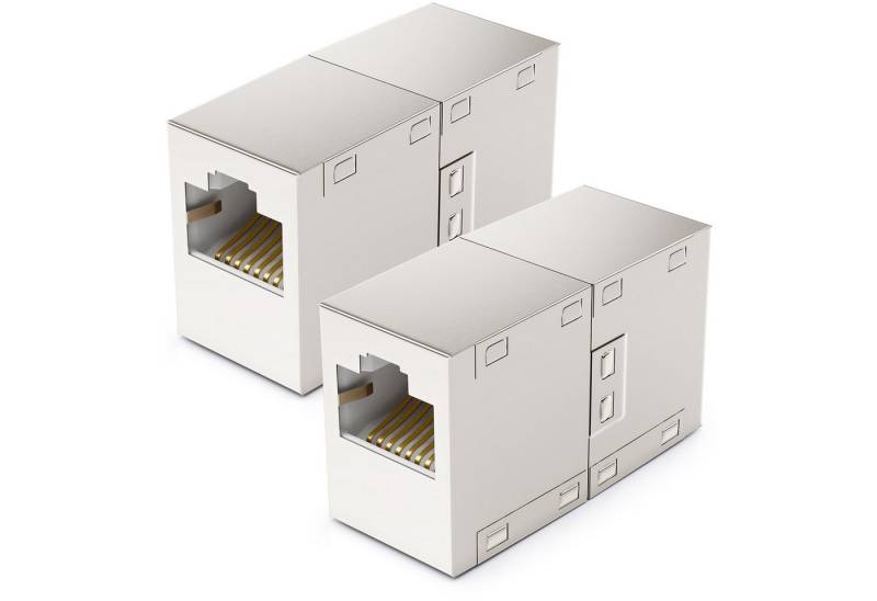 deleyCON deleyCON 2x RJ45 Netzwerkkabel Kupplung Patchkabel Verbinder Modular Netzwerk-Adapter von deleyCON