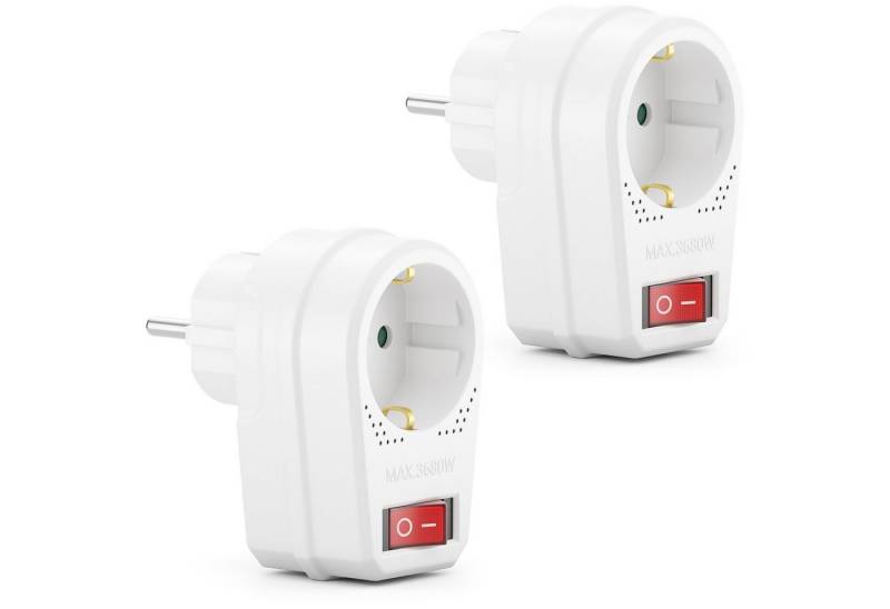 deleyCON deleyCON 2x Steckdosenadapter Indoor 1x Schutzkontakt-Buchse Stromadapter von deleyCON