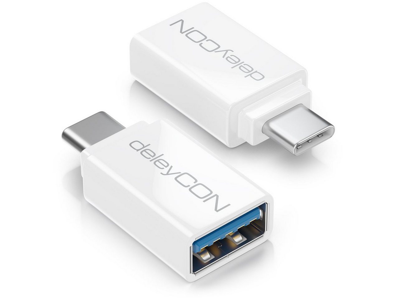 deleyCON deleyCON 2x USB-A auf USB_C OTG Adapter Handy Smartphone Tablet Smartphone-Adapter von deleyCON
