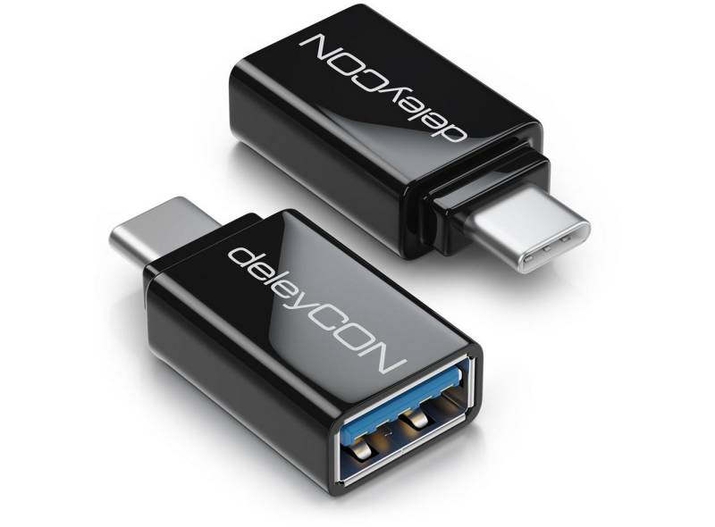 deleyCON deleyCON 2x USB-A auf USB-C OTG Adapter Handy Smartphone Tablet Smartphone-Adapter von deleyCON
