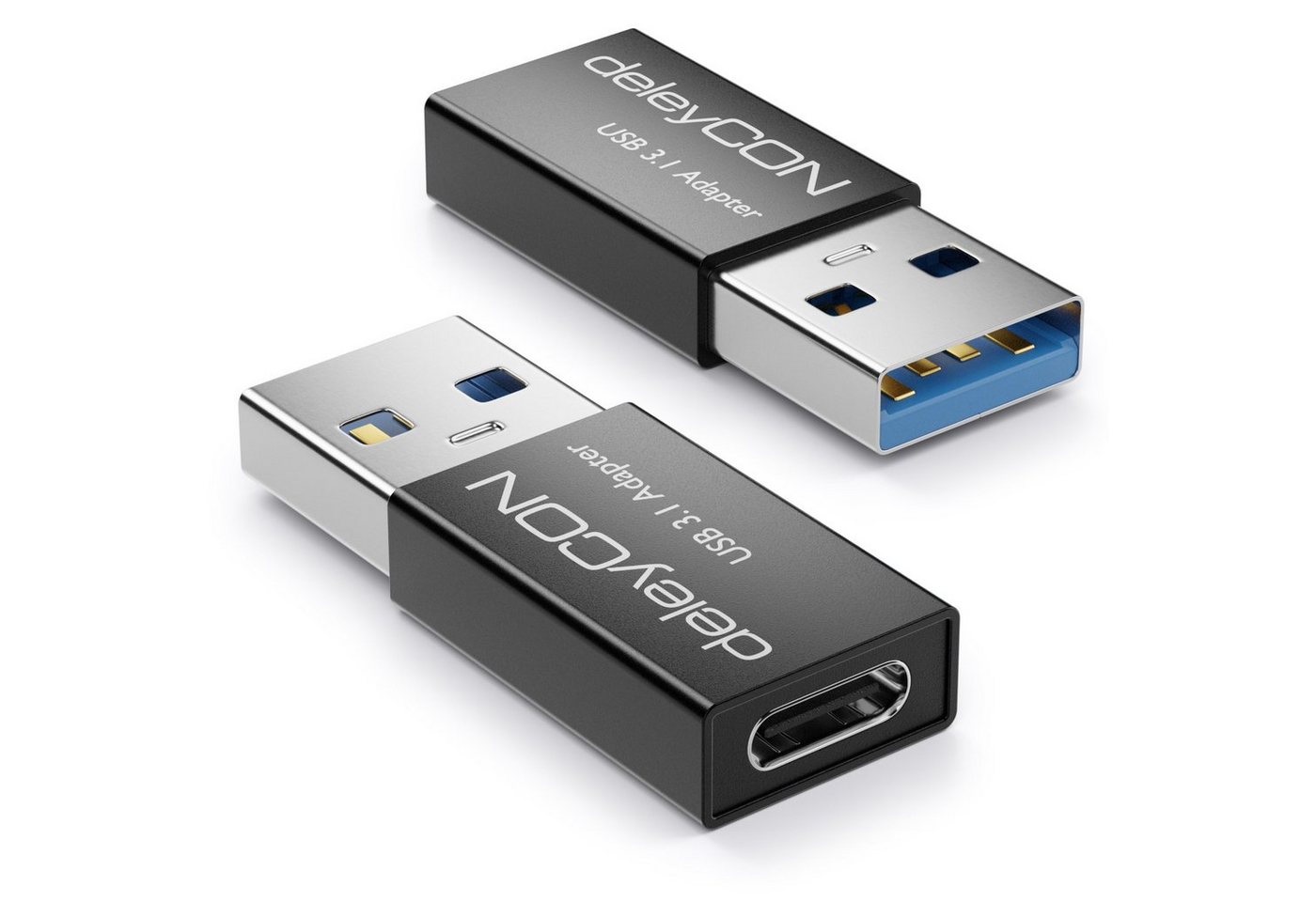 deleyCON deleyCON 2x USB3.1 Adapter USB A zu USB C-Buchse 5Gbit/s Aluminium USB-Adapter deleyCON deleyCON 2x USB3.1 Adapter USB A zu USB C-Buchse 5Gbit/s Aluminium USB-Adapter von deleyCON