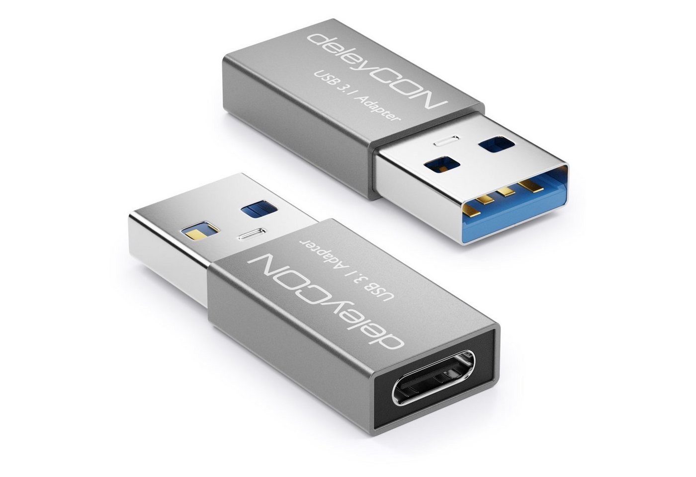 deleyCON deleyCON 2x USB3.1 Adapter USB A zu USB C-Buchse 5Gbit/s Aluminium USB-Adapter deleyCON deleyCON 2x USB3.1 Adapter USB A zu USB C-Buchse 5Gbit/s Aluminium USB-Adapter von deleyCON