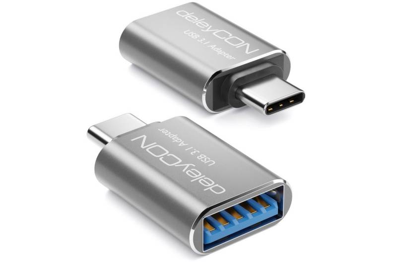 deleyCON deleyCON 2x USB3.1 Adapter USB C zu USB A-Buchse 5Gbit/s OTG USB-Adapter von deleyCON