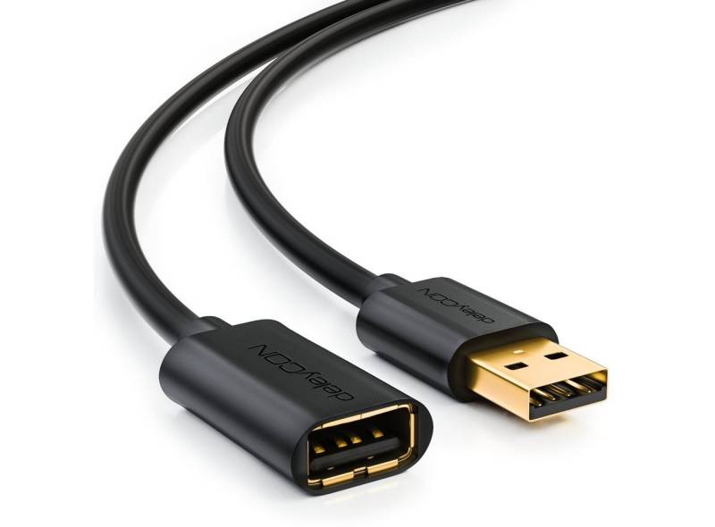 deleyCON deleyCON 3,0m USB 2.0 Verlängerungskabel USB A-Stecker zu USB USB-Kabel von deleyCON