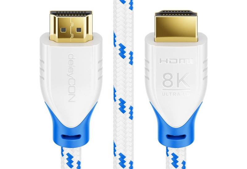 deleyCON deleyCON 3m 8K UHD-2 HDMI 2.1 Nylon Kabel 8K@60Hz 4K@120Hz DTS HDR HDMI-Kabel von deleyCON