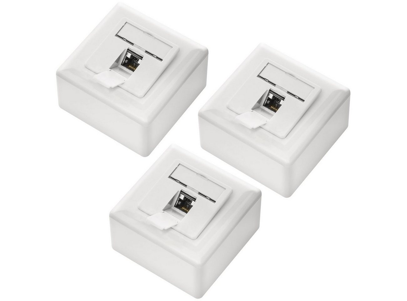 deleyCON deleyCON 3x CAT6a Netzwerkdose 1x RJ45 Port Geschirmt Aufputz Netzwerk-Adapter deleyCON deleyCON 3x CAT6a Netzwerkdose 1x RJ45 Port Geschirmt Aufputz Netzwerk-Adapter von deleyCON
