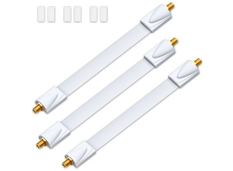 deleyCON deleyCON 3x Fensterdurchführungen SAT Kabel 17cm flexibel / 26cm SAT-Kabel von deleyCON