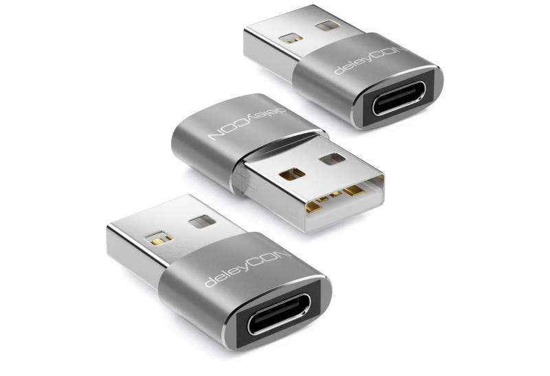 deleyCON deleyCON 3x USB2.0 Mini Adapter USB zu USB C-Buchse Notebook USB-Adapter von deleyCON