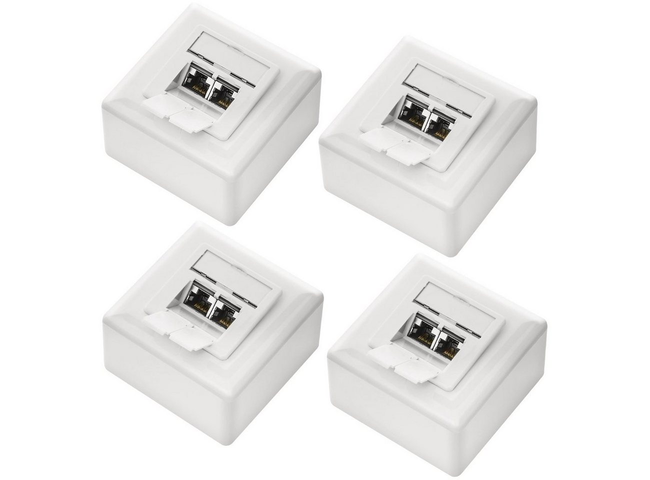 deleyCON deleyCON 4x CAT6 Netzwerkdose 2x RJ45 Port Geschirmt Aufputz Netzwerk-Adapter deleyCON deleyCON 4x CAT6 Netzwerkdose 2x RJ45 Port Geschirmt Aufputz Netzwerk-Adapter von deleyCON