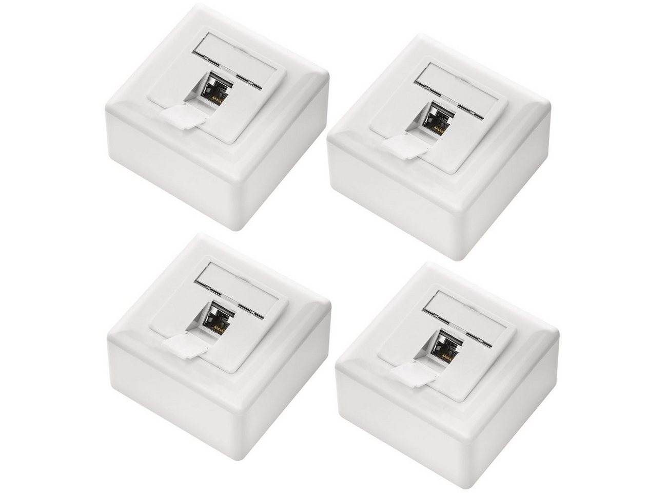 deleyCON deleyCON 4x CAT6a Netzwerkdose 1x RJ45 Port Geschirmt Aufputz Netzwerk-Adapter deleyCON deleyCON 4x CAT6a Netzwerkdose 1x RJ45 Port Geschirmt Aufputz Netzwerk-Adapter von deleyCON
