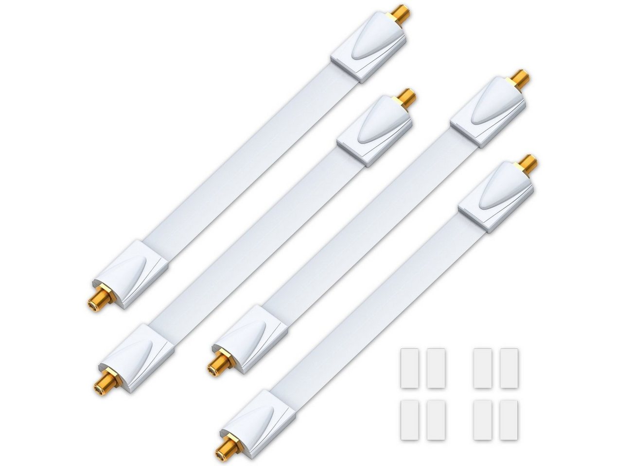 deleyCON deleyCON 4x Fensterdurchführungen SAT Kabel 17cm flexibel / 26cm SAT-Kabel von deleyCON