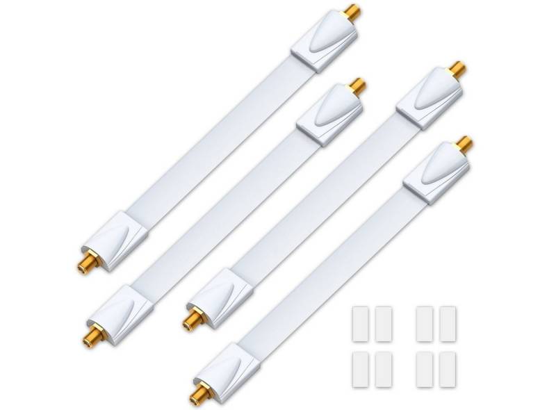 deleyCON deleyCON 4x Fensterdurchführungen SAT Kabel 17cm flexibel / 26cm SAT-Kabel von deleyCON