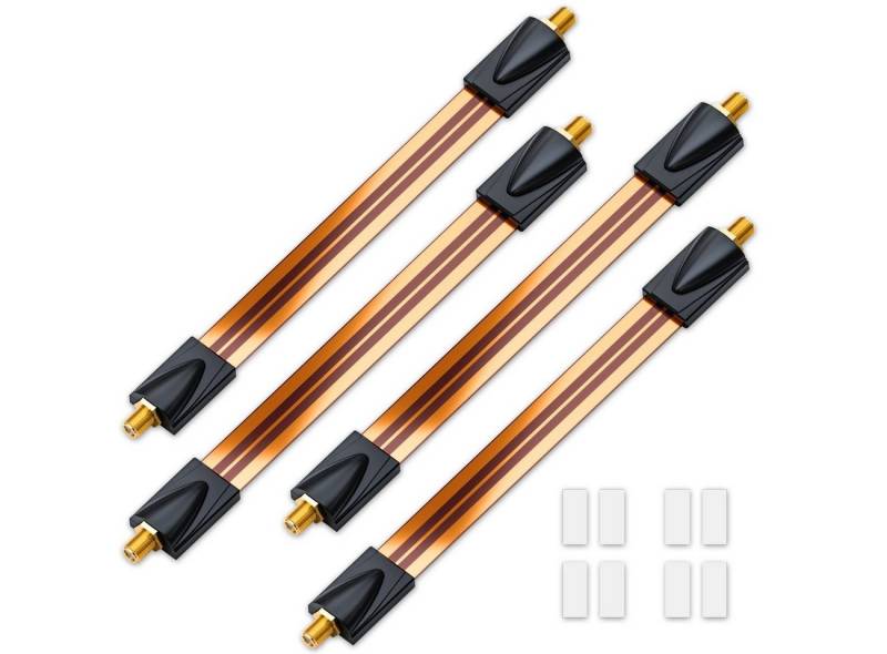 deleyCON deleyCON 4x Fensterdurchführungen SAT Kabel 17cm flexibel / 26cm SAT-Kabel von deleyCON