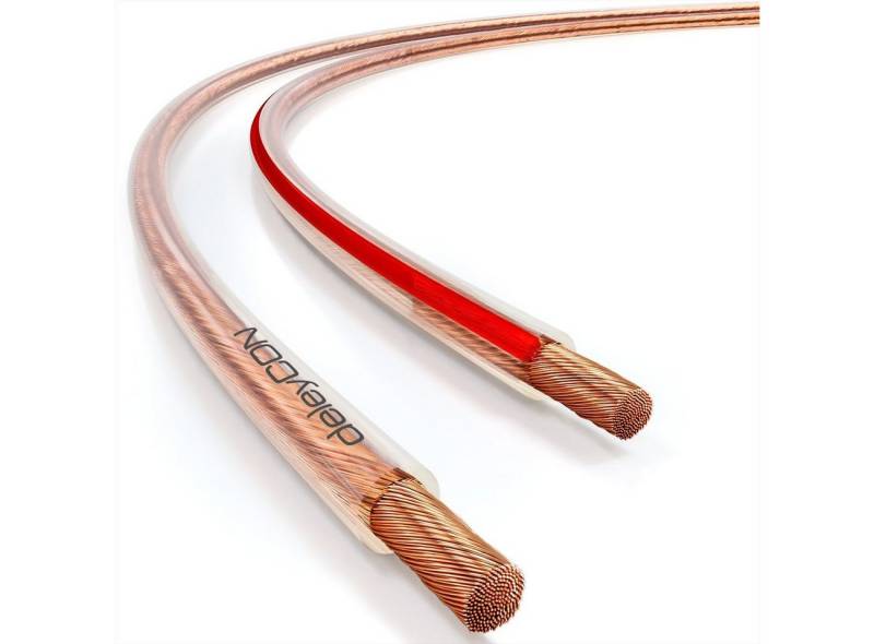 deleyCON deleyCON 50m Lautsprecherkabel 2x 4,0 mm² reines Kupfer OFC Speaker Audio-Kabel von deleyCON