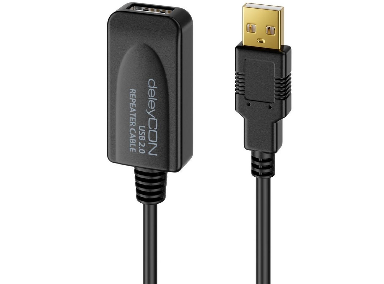 deleyCON deleyCON 5m Aktive USB 2.0 Kabel Verlängerung mit Verstärker Scanner USB-Kabel von deleyCON