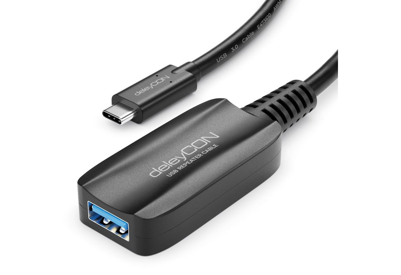 deleyCON deleyCON 5m Aktive USB Verlängerung USB 3.2 Gen1 mit 5GBit/s USB-C USB-Kabel von deleyCON