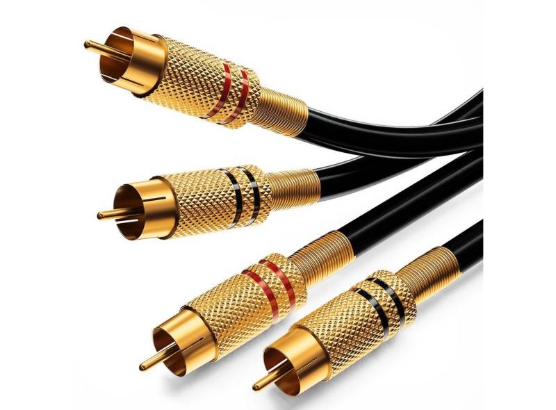 deleyCON deleyCON 5m Audio Cinch Kabel 2x Cinch Stecker auf 2x Stecker HiFi Audio- & Video-Kabel von deleyCON