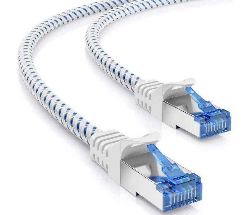 deleyCON deleyCON 5m CAT8.1 Nylon Netzwerkkabel S/FTP PIMF 2000MHz 40Gbit RJ45 LAN-Kabel von deleyCON