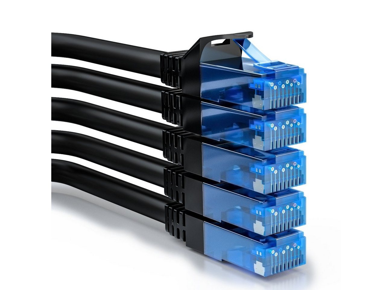 deleyCON deleyCON 5x 0,5m CAT6 Patchkabel Netzwerkkabel Gigabit LAN U/UTP RJ45 LAN-Kabel von deleyCON