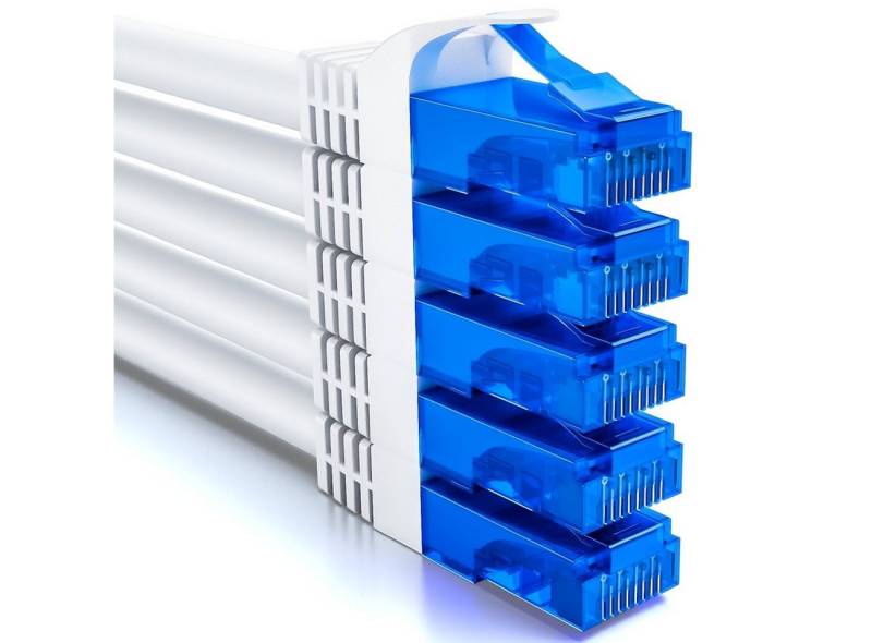 deleyCON deleyCON 5x 2m CAT6 Patchkabel Netzwerkkabel Gigabit LAN U/UTP RJ45 LAN-Kabel von deleyCON