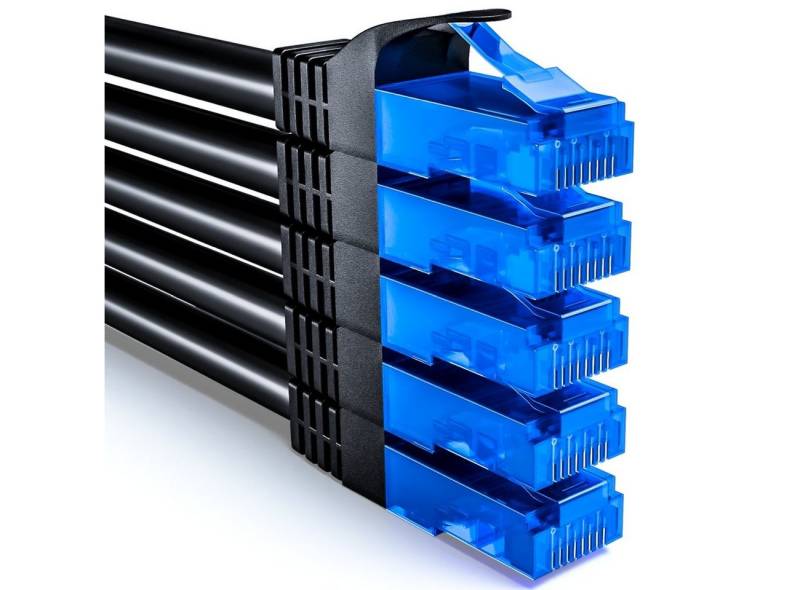deleyCON deleyCON 5x 2m CAT6 Patchkabel Netzwerkkabel Gigabit LAN U/UTP RJ45 LAN-Kabel von deleyCON