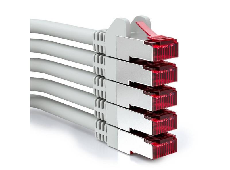 deleyCON deleyCON 5x1m CAT6 Patchkabel Gigabit LAN DSL Netzwerkkabel - S/FTP LAN-Kabel von deleyCON