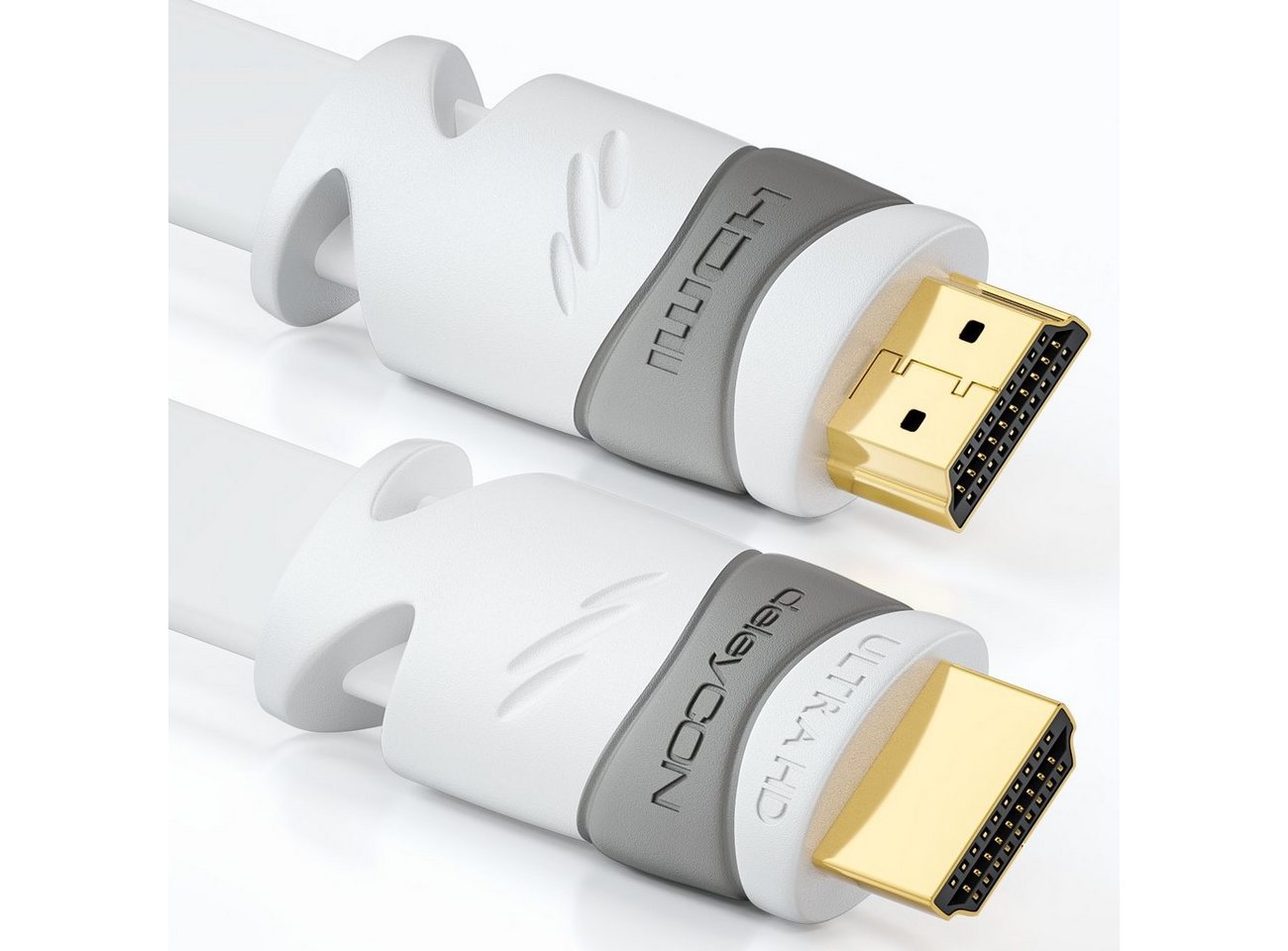 deleyCON deleyCON 7,5m Flaches HDMI Kabel UHD 4K HDR 3D 1080p 2160p ARC Full HDMI-Kabel von deleyCON