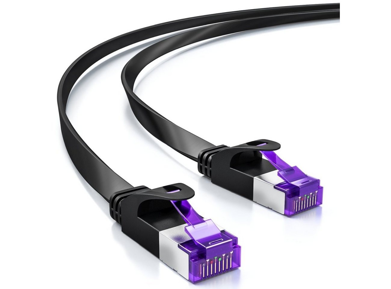 deleyCON deleyCON 7,5m RJ45 Patchkabel Flachkabel mit CAT7 Rohkabel U/FTP - LAN-Kabel von deleyCON