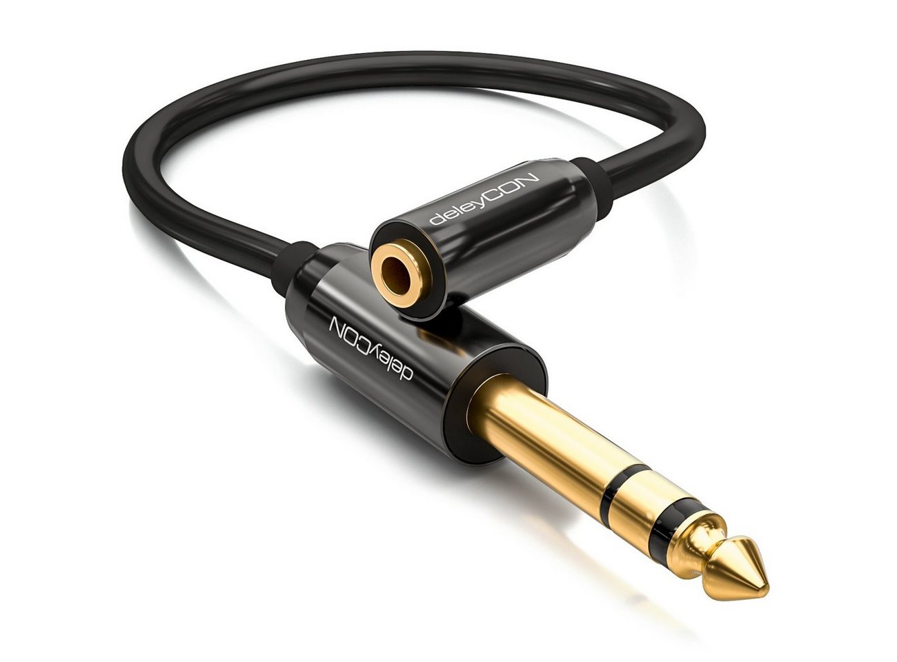 deleyCON deleyCON Audio Klinken Adapter Kabel 6,3mm Klinke Stecker zu 3,5mm Audio-Kabel von deleyCON