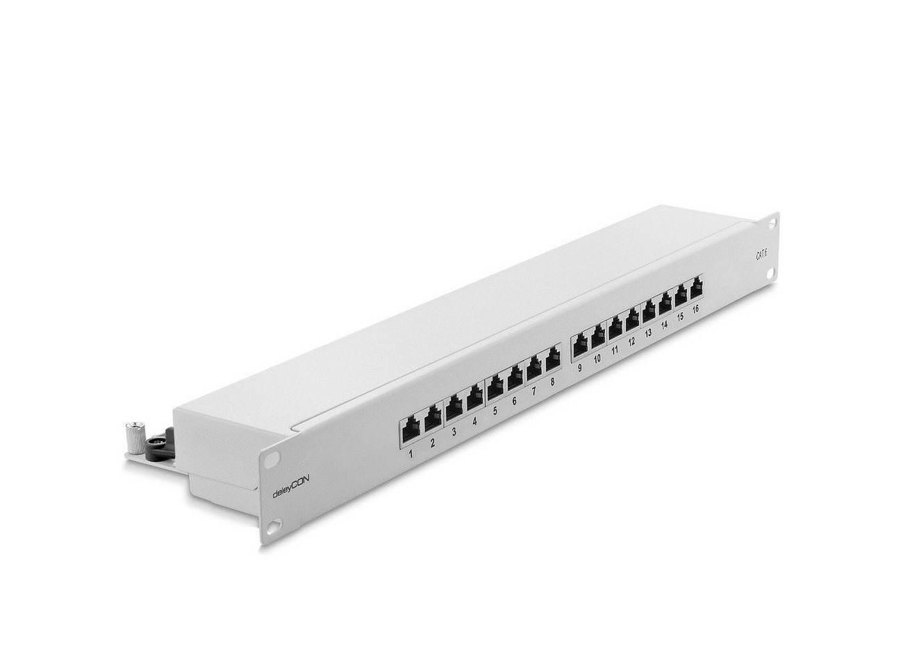 deleyCON deleyCON CAT 6 Patchpanel 16 Port 19 Rack Server geschirmt 16x RJ45 Netzwerk-Patch-Panel" von deleyCON