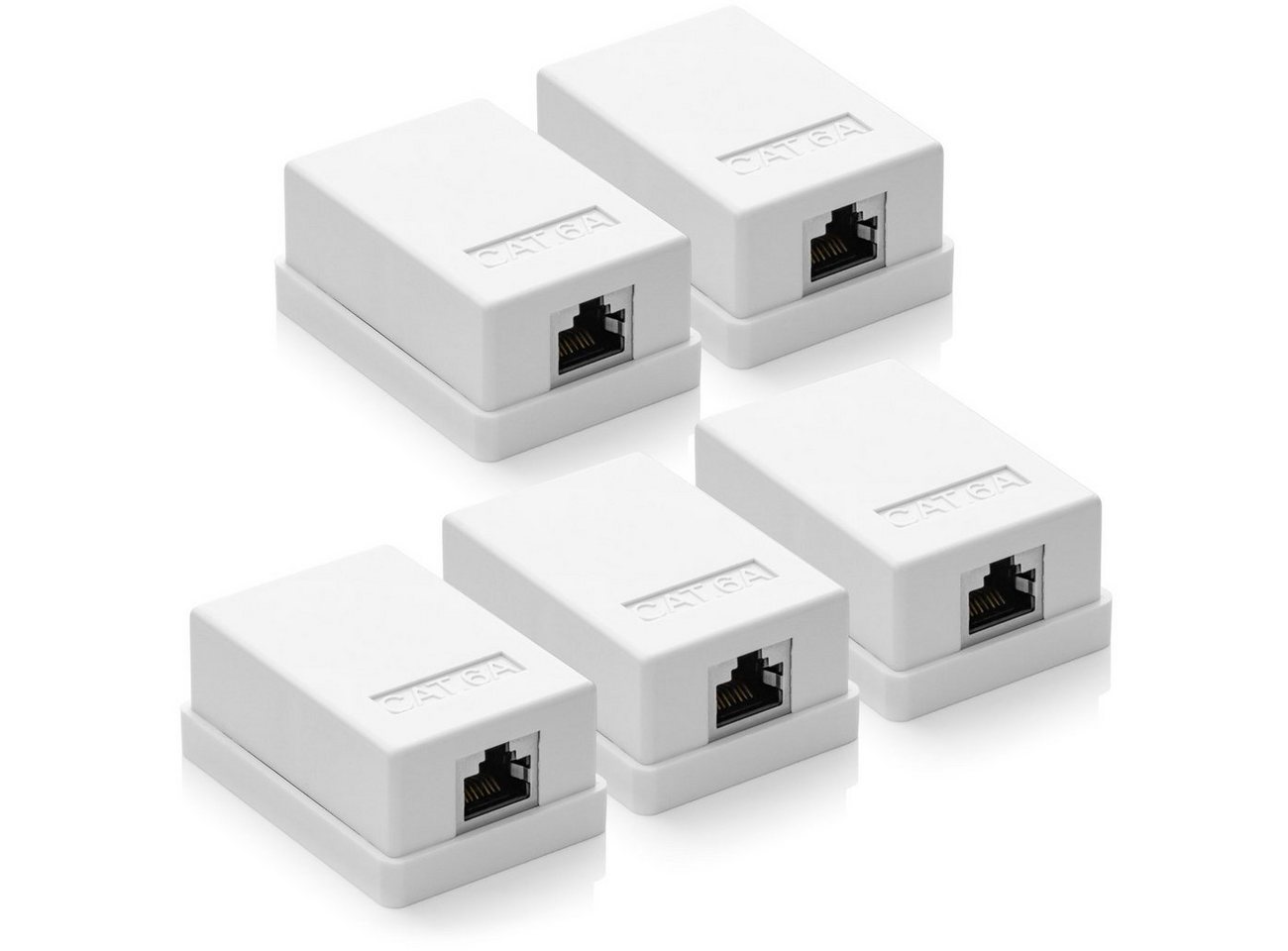 deleyCON deleyCON CAT 6a Netzwerkdose 1x RJ45 Buchse FTP geschirmt Aufputz 5 Netzwerk-Adapter von deleyCON