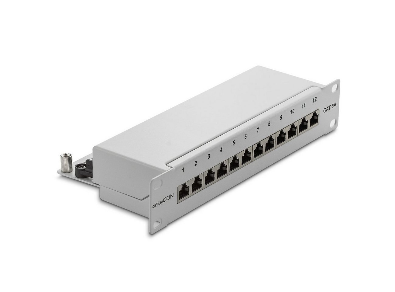 deleyCON deleyCON CAT 6a Patchpanel 12 Port - Desktop / 10 Zoll Rackeinbau / Netzwerk-Patch-Panel deleyCON deleyCON CAT 6a Patchpanel 12 Port - Desktop / 10 Zoll Rackeinbau / Netzwerk-Patch-Panel von deleyCON
