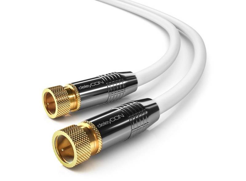 deleyCON deleyCON HDTV SAT Kabel 10m F-Stecker zu F-Stecker - METALL - SAT-Kabel von deleyCON