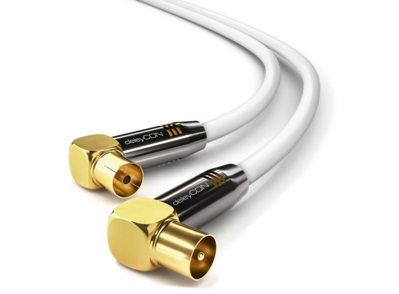 deleyCON deleyCON HDTV TV Antennen Kabel 1,5m - 2x 90° gewinkelt 1,5m Stecker TV-Kabel von deleyCON