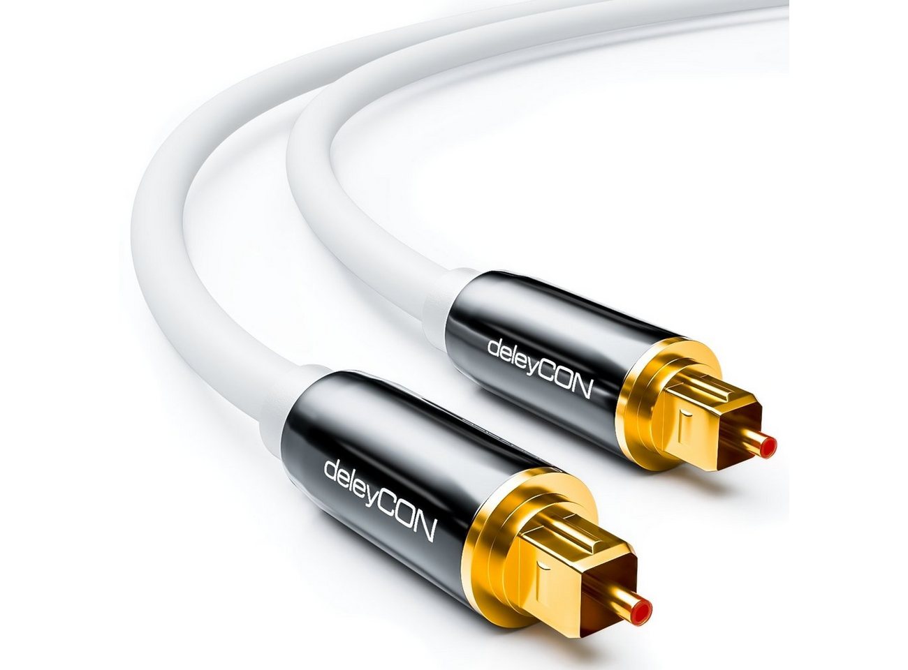 deleyCON deleyCON HQ 0,5m Optisches Audio Kabel 5mm LWL - 2x Toslink Optisches-Kabel von deleyCON