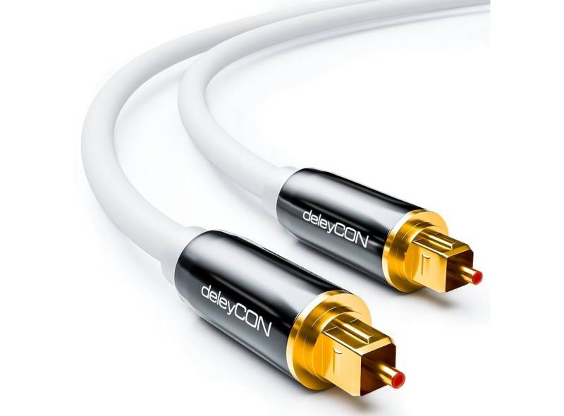 deleyCON deleyCON HQ 1,5m Optisches Audio Kabel 5mm LWL - 2x Toslink Optisches-Kabel von deleyCON