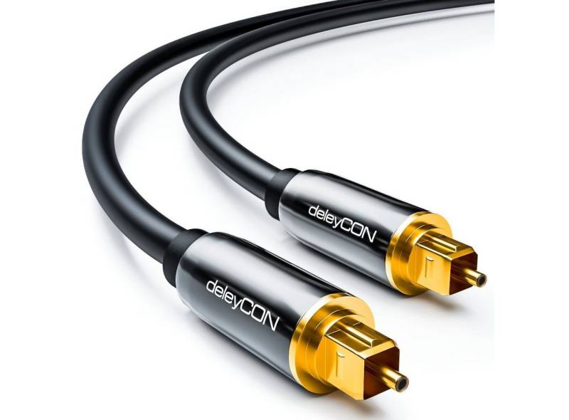 deleyCON deleyCON HQ 2m Optisches Audio Kabel 5mm LWL- 2x Toslink Optisches-Kabel von deleyCON