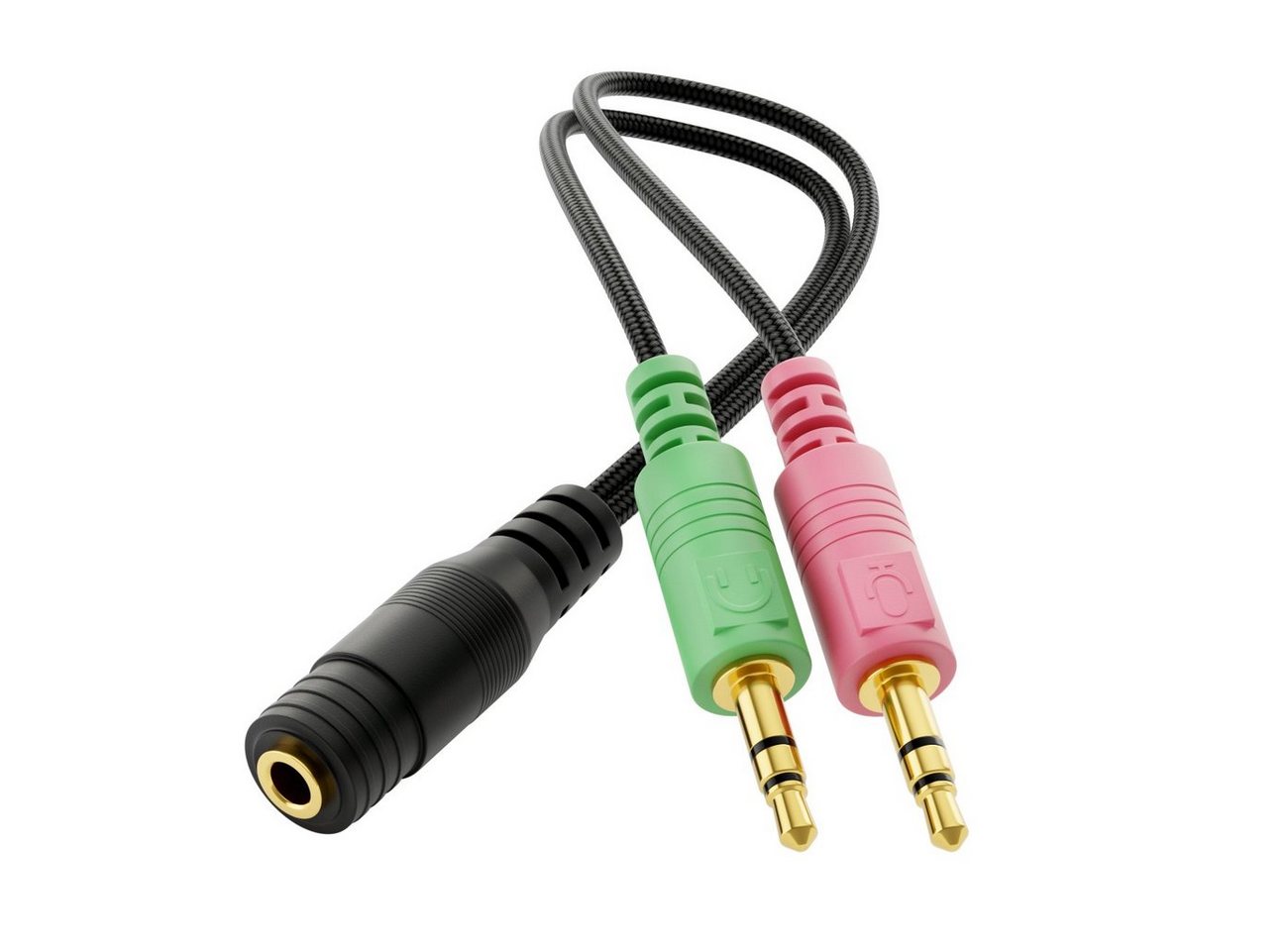 deleyCON deleyCON Headset PC Laptop Adapter Audio Klinken Y Adapter Kabel Audio-Kabel deleyCON deleyCON Headset PC Laptop Adapter Audio Klinken Y Adapter Kabel Audio-Kabel von deleyCON