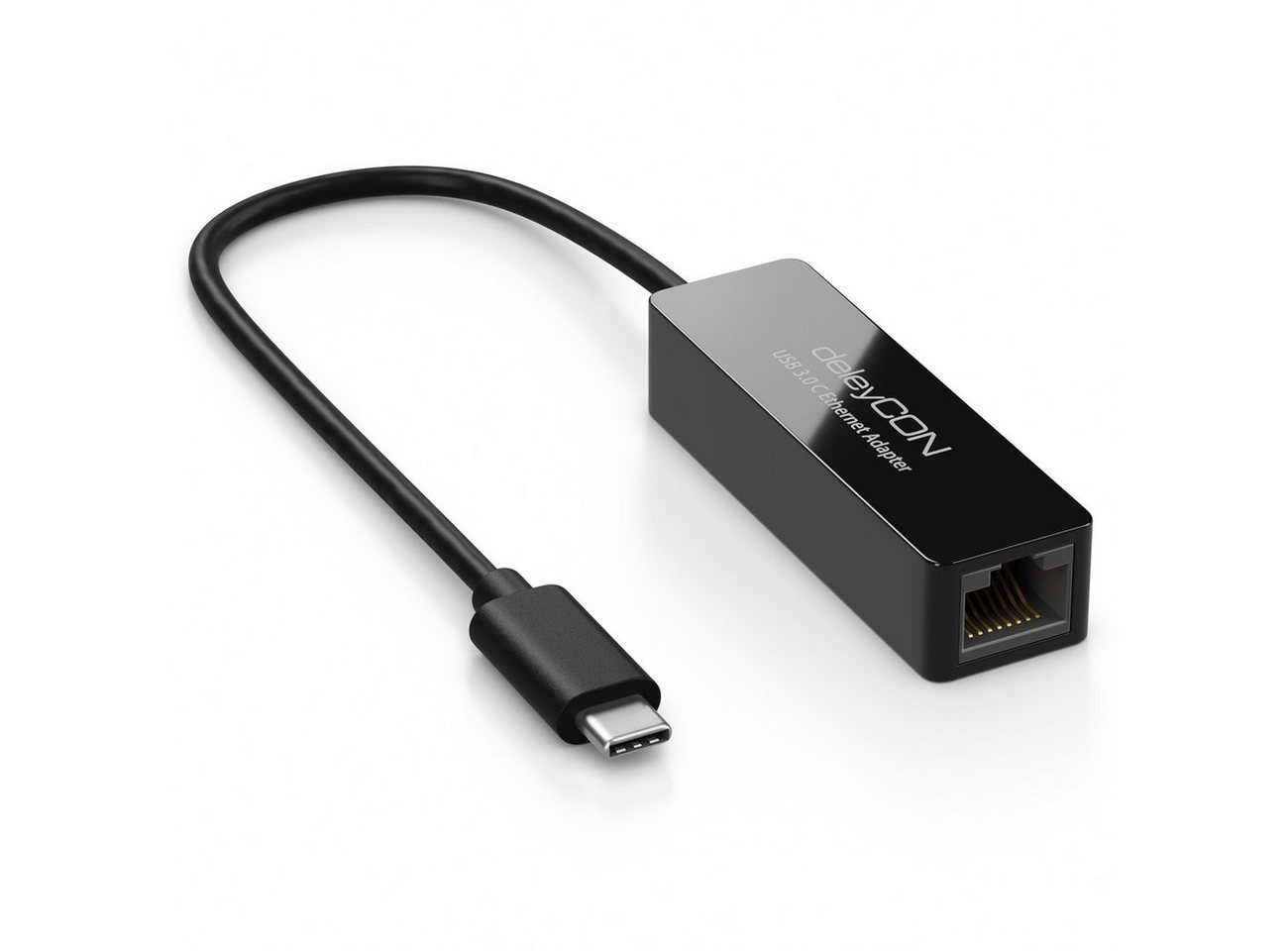 deleyCON deleyCON LAN Adapter USB 3.0 Netzwerkadapter Gigabit USB C auf RJ45 - Netzwerk-Adapter von deleyCON