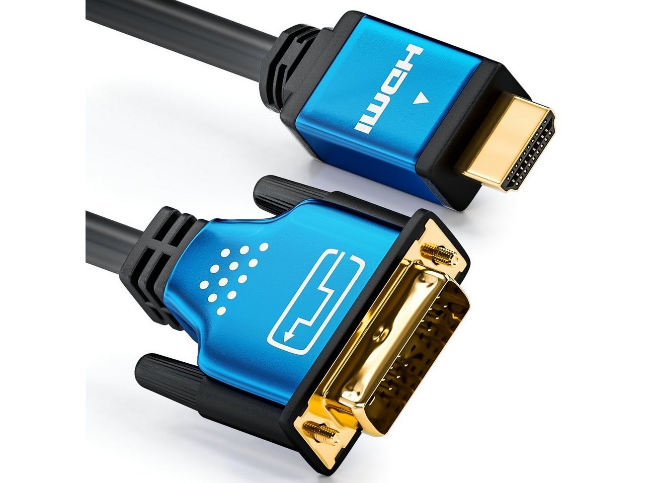 deleyCON deleyCON Premium HQ HDMI zu DVI Kabel High Speed - [0,5m] HDMI-Kabel von deleyCON