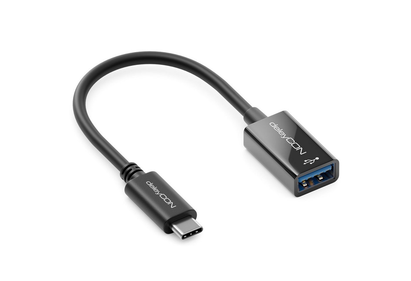 deleyCON deleyCON USB-C auf USB-A OTG Adapter Kabel USB3.0 5Gbit/s C-Stecker Smartphone-Adapter von deleyCON