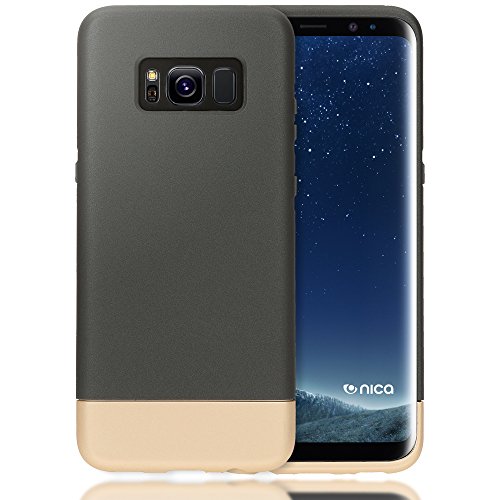 NALIA Handyhülle kompatibel mit Samsung Galaxy S8 Plus, Stoßfeste Schutzhülle Back-Cover Handy-Tasche Matt, Dünnes Slider Hardcase Zwei-teilig, Slim Etui Smart-Phone Hülle Bumper, Farbe:Schwarz von delightable24