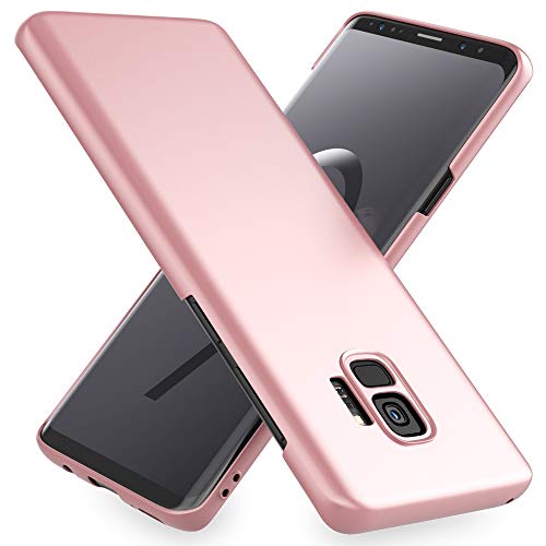 NALIA Handyhülle kompatibel mit Samsung Galaxy S9, Dünnes Hard-Case Schutzhülle Matt, Ultra-Slim Cover Etui Handy-Tasche, Ultra-Slim Smart-Phone Backcover Skin Bumper, Farbe:Rose Gold von delightable24