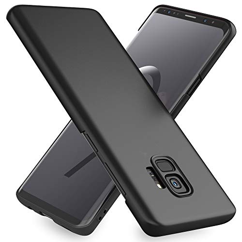 NALIA Handyhülle kompatibel mit Samsung Galaxy S9, Dünnes Hard-Case Schutzhülle Matt, Ultra-Slim Cover Etui Handy-Tasche, Ultra-Slim Smart-Phone Backcover Skin Bumper, Farbe:Schwarz von delightable24