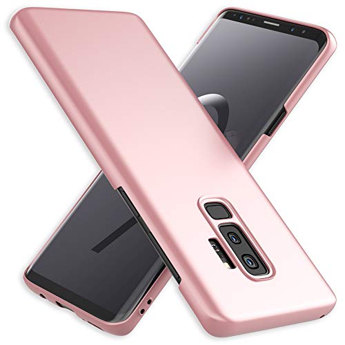 NALIA Handyhülle kompatibel mit Samsung Galaxy S9 Plus, Dünnes Hard-Case Hülle Schutzhülle Matt, Ultra-Slim Cover Etui Handy-Tasche, Ultra-Slim Smart-Phone Backcover Skin Bumper, Farbe:Rose Gold von delightable24