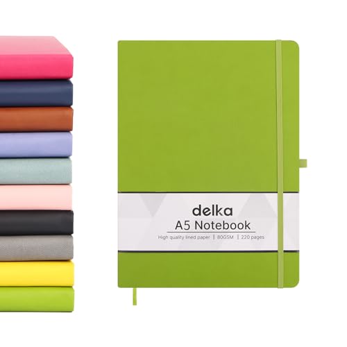 delka A5 Notizbuch, Notizbuch, A5, Notizbuch, Notizblock, Tagebuch, Notizbuch, A5, Notizblock, für Büro, Schule, Zuhause, Geschäft, Schreiben und Notizen (Pastel Celeste) von delka